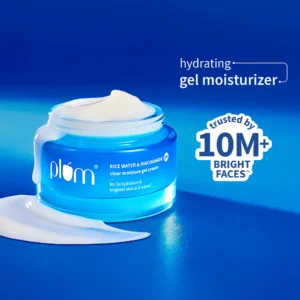 Plum 2% Niacinamide & Rice Water Moisturiser - Lightweight Gel Cream For Oil-Free Hydration
